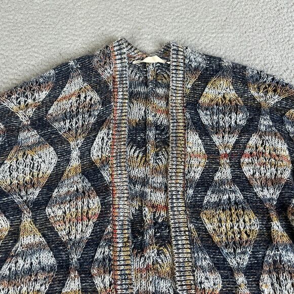 Soft Surrounding Cardigan Sweater Women PXL Gray Brown Wool Blend Open Front - Picture 2 of 12